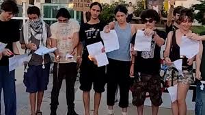 Israeli Teens Burn Draft Papers in Protest of Military Service
